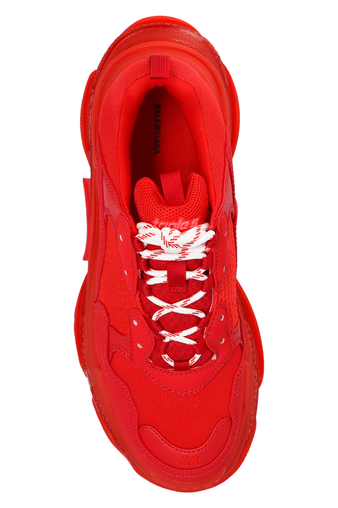 Balenciaga triple s red cheap clear sole